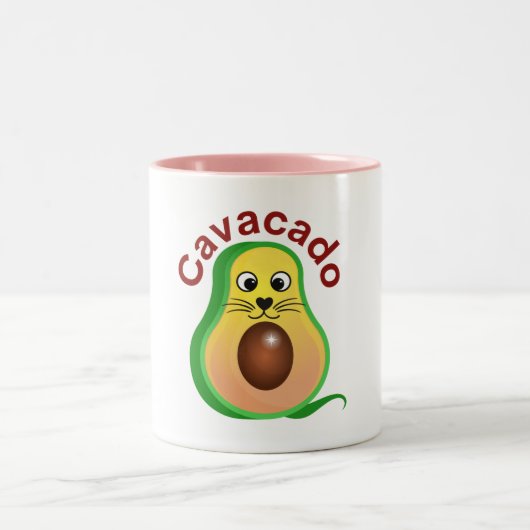 キャバカド…猫の多くの気分を探る ツートーンマグカップ (中央)