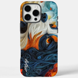 キャバカラフルリアキングチャールズポートレート iPhone 16 PRO MAXケース