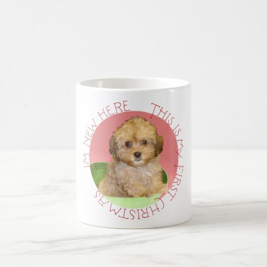 キャバションの子犬の最初のクリスマス コーヒーマグカップ (中央)