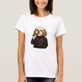 キャバプードン - おもしろマフィア犬の女性用Tシャツ Tシャツ