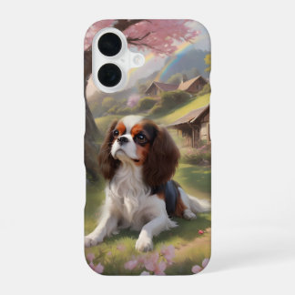キャバリアキングチャールズトライカラー 桜 iPhone 16ケース