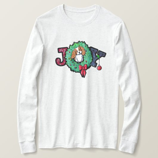 キャバリア・キング・チャールズ・クリスマスTシャツ Tシャツ (デザイン正面)