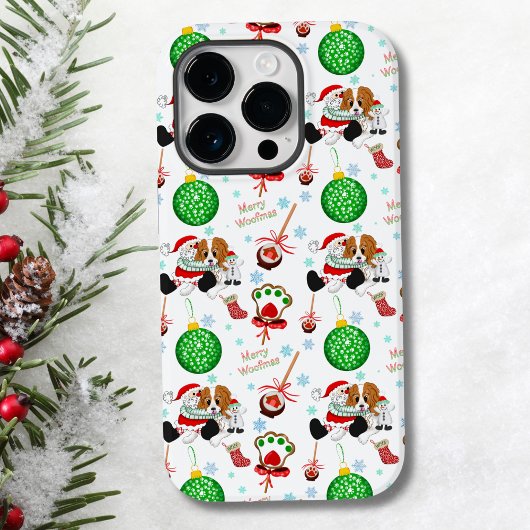 キャバリア・キング・チャールズ・スパニエルのクリスマス Case-Mate iPhoneケース