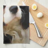 キャバリア・キング・チャールズ・スパニエルの肖像 キッチンタオル (四つ折り)