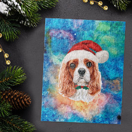 キャバリア・キング・チャールズ・スパニエル犬のクリスマス ジグソーパズル