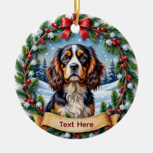 キャバリア・キング・チャールズ・スパニエル クリスマス セラミックオーナメント