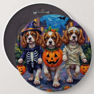 キャバリア・キング・チャールズ・スパニエル ハロウィンコスチューム 缶バッジ