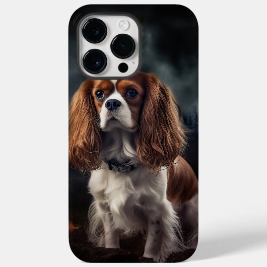 キャバリア・キング・チャールズ・スパニエル ハロウィン おばけ Case-Mate iPhoneケース (裏面)