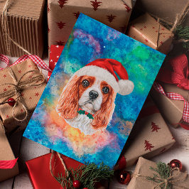 キャバリア・キング・チャールズ・スパニエル 犬のクリスマス シーズンポストカード