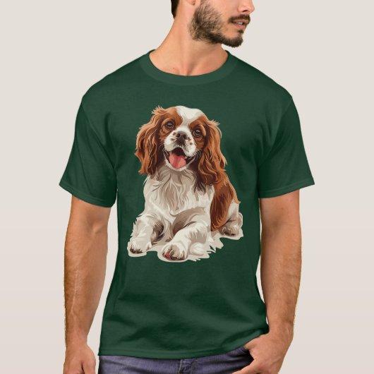 キャバリア・キング・チャールズ・スパニエル 犬の品種  冗談 Tシャツ (正面)