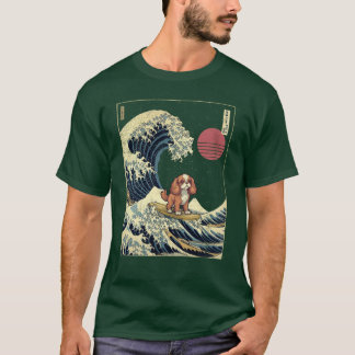 キャバリア・キング・チャールズ・スパニエル 神奈川 日本 サーフ Tシャツ