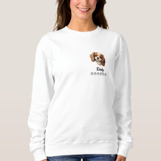キャバリア・キング・チャールズ・スパニエル Tシャツ 名前入り (正面)