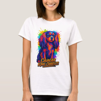 キャバリア・キング・チャールズ・ポップアート Tシャツ