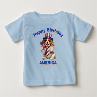 キャバリア スパニエル 子犬 (2d) 愛国少年 Tシャツ