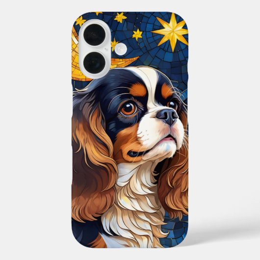 キャバリエールキングチャールズステンドグラス月&星 Case-Mate iPhoneケース (裏面)