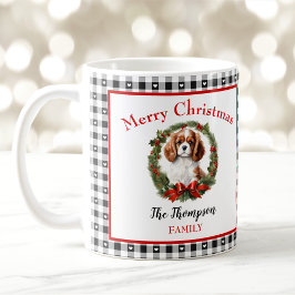 キャバリエールシャルルドッグネームギンガムクリスマスマグカップ コーヒーマグカップ