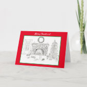 キャバリエ付きメリークリスマスコージーリビングルーム カード (正面)