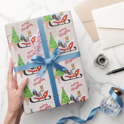 キャバリエ王チャールズ、コリー、ハバニーズ ラッピングペーパー (ギフト)