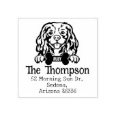 キャバリエ・キング・チャールズカスタム・ドッグ差出人住所 ラバースタンプ (インプリント)