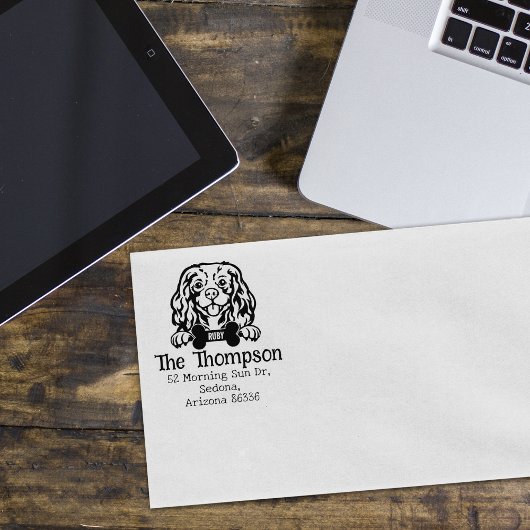 キャバリエ・キング・チャールズカスタム・ドッグ差出人住所 ラバースタンプ