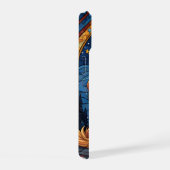 キャバリヤーキングチャールズのステンドグラス夜空の月 iPhone 15ケース (右側面)