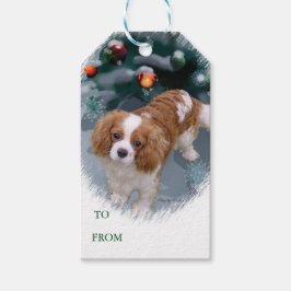 キャバリヤーキングチャールズスパニエル犬クリスマスギフトタグ ギフトタグ