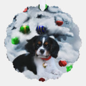 キャバリヤーキングチャールズスパニエル犬クリスマスギフト オーナメントカード (正面)