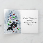 キャバリヤーキングチャールズスパニエル犬クリスマスギフト シーズンカード (内部)