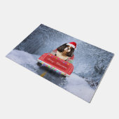 キャバリヤーキングチャールズスパニエル犬ドッグスノースクリスマス ドアマット (アングル)