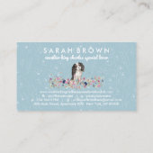 キャバリヤーキングチャールズスパニエル犬ドッグフラワーパターン 名刺 (裏面)