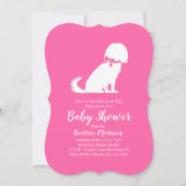 キャバリヤーキングチャールズスパニエル犬ドッグベイビーシャワーガール 招待状 (正面)