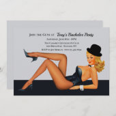 キャバレーの女の子独身パーティー 招待状 (正面/裏面)