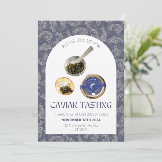 キャビア試食パーティー招待状 招待状 (スタンド正面)
