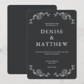 キャビア グレー 招待状 (正面/裏面)