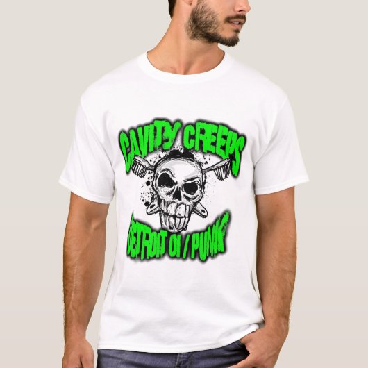 キャビティはTシャツ- "デトロイトOI/PUNK"はいます Tシャツ (正面)