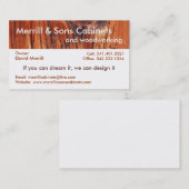 キャビネットか木工業 名刺 (正面/裏面)