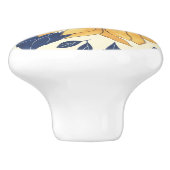 キャビネットのノブ、青と黄色、ひまわり セラミックノブ (側面)