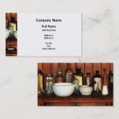 キャビネットのWity乳鉢および乳棒-プラチナ 名刺 (正面/裏面)