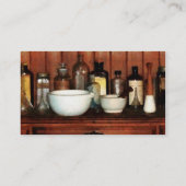 キャビネットのWity乳鉢および乳棒-プラチナ 名刺 (裏面)