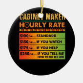 キャビネットメーカー時給レトロジョブタイトルのハードワーク セラミックオーナメント (正面)