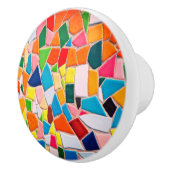 キャビネット付属品モザイクカラフルパターン セラミックノブ (右)