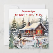 キャビンからメリークリスマスフラットホリデーカード シーズンカード (正面)