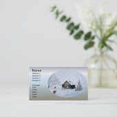 キャビンでのクリスマスの雪 名刺 (スタンド正面)