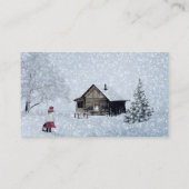 キャビンでのクリスマスの雪 名刺 (裏面)