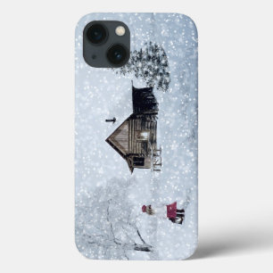 キャビンでのクリスマスの雪 iPhone 13ケース