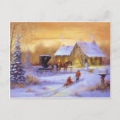 キャビンでのクリスマス シーズンポストカード (正面)