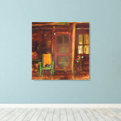 キャビンのポーチの油絵のキャンバス素朴プリント キャンバスプリント (インサイチュ (ウッドフロア))