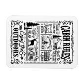 キャビンのルール白黒 マグネット (横)