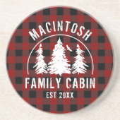 キャビンの家族名レッドバッファロープレイドコースター コースター (正面)