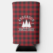 キャビンの家族名レッドバッファロープレイド スリム缶クーラー (正面)